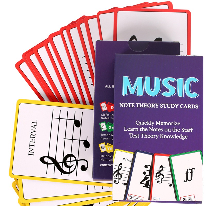 Blank Sheet Music Notebook - Müzik Flash Kartları piyano gitar akor