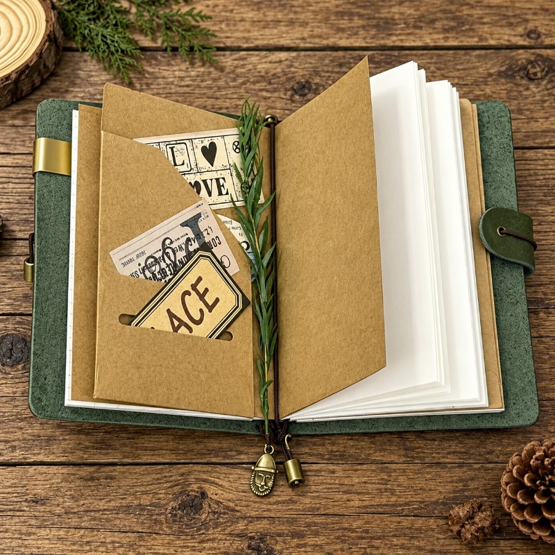 A7 A6 Pueblo Orman Yeşili Mat  - Vintage Leather Journal Notebook incelemesi ve fiyatı