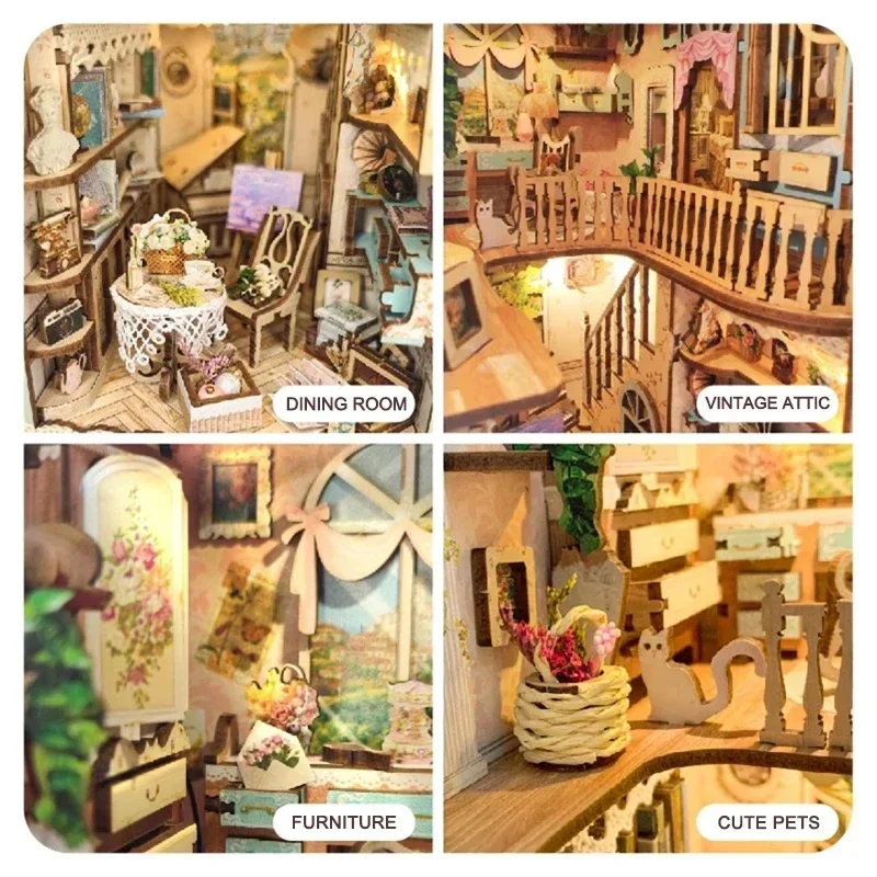 Kendin Yap Ahşap Pastoral Günl - Diy Wooden Book Nook Kit Shelf Insert incelemesi ve fiyatı